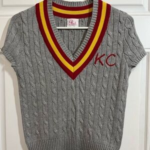 Pink Pineapple XS Kansas City Chiefs KC Game Day Knit Sweater Vest